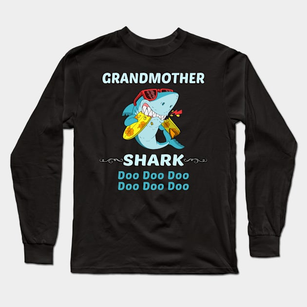 Family Shark 1 GRANDMOTHER Long Sleeve T-Shirt by blakelan128